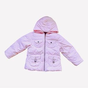 Lili Gaufrette Light Pink Down Padded Hooded Jacket with Pockets Size 6
